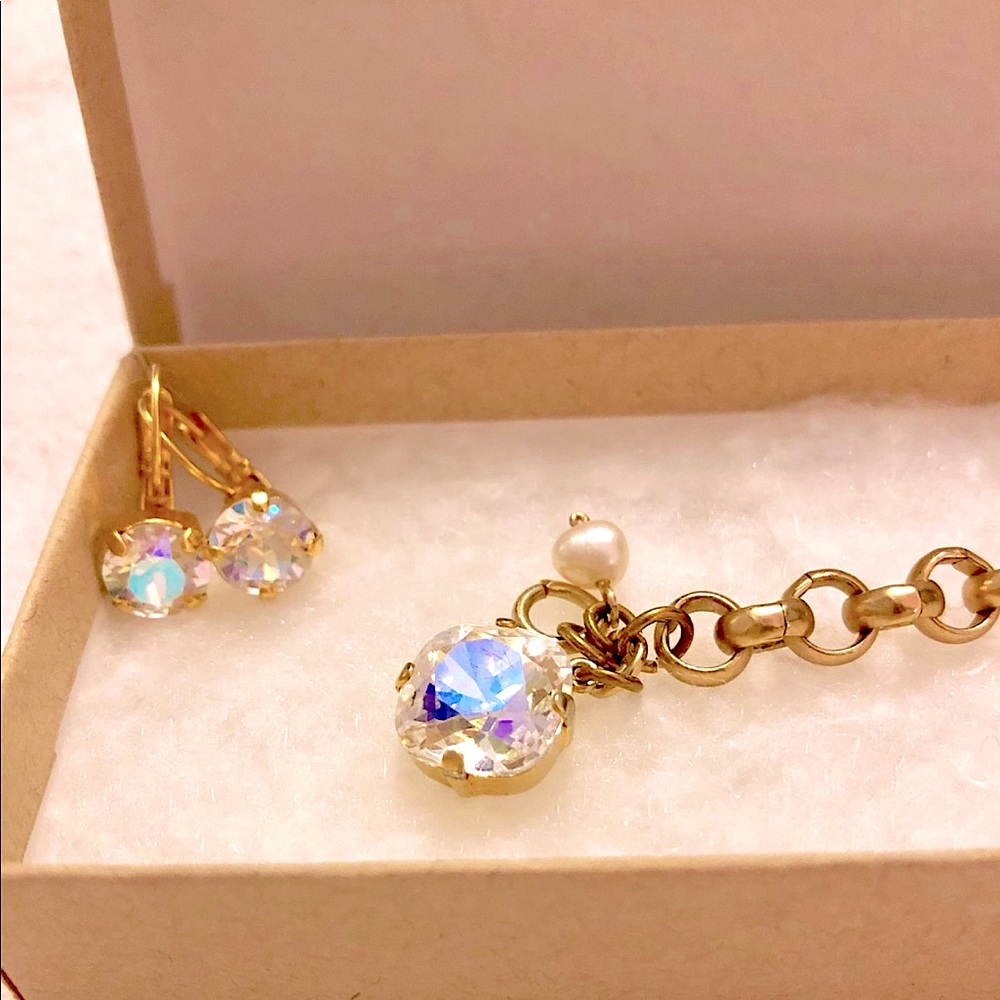 Helen Marie Handmade Gold Rolo Charm Bracelet and Earring Set